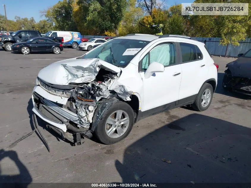 2018 Chevrolet Trax Lt VIN: KL7CJLSB1JB726284 Lot: 40635336