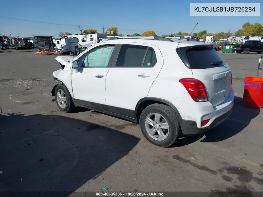 2018 Chevrolet Trax Lt VIN: KL7CJLSB1JB726284 Lot: 40635336