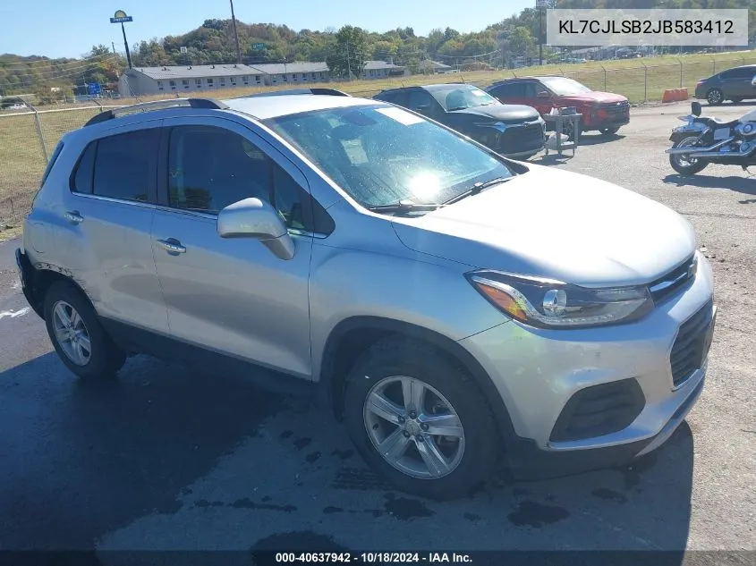 2018 Chevrolet Trax Lt VIN: KL7CJLSB2JB583412 Lot: 40637942