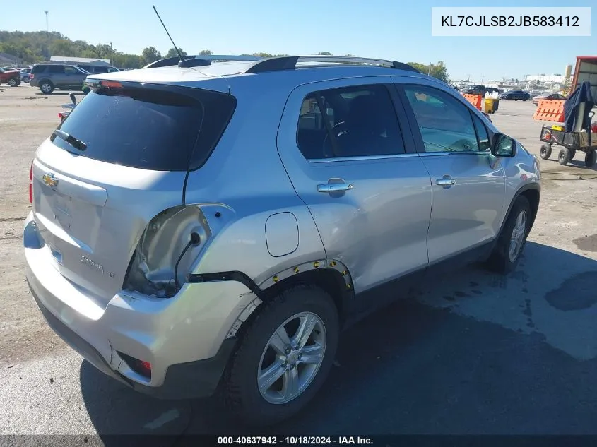 2018 Chevrolet Trax Lt VIN: KL7CJLSB2JB583412 Lot: 40637942