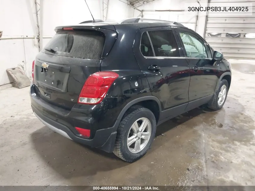 2018 Chevrolet Trax Lt VIN: 3GNCJPSB3JL404925 Lot: 40655994