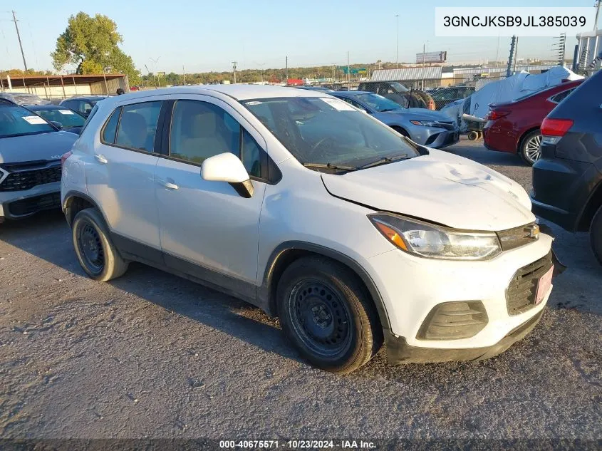 2018 Chevrolet Trax Ls VIN: 3GNCJKSB9JL385039 Lot: 40675571