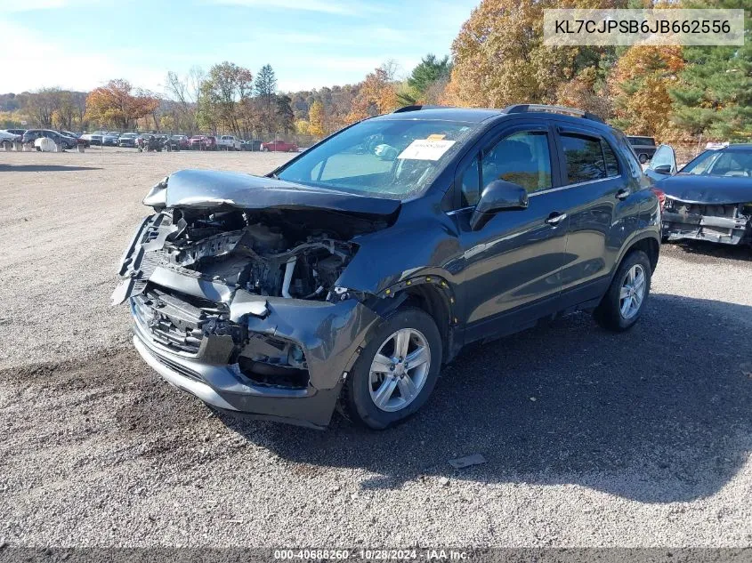 2018 Chevrolet Trax Lt VIN: KL7CJPSB6JB662556 Lot: 40688260