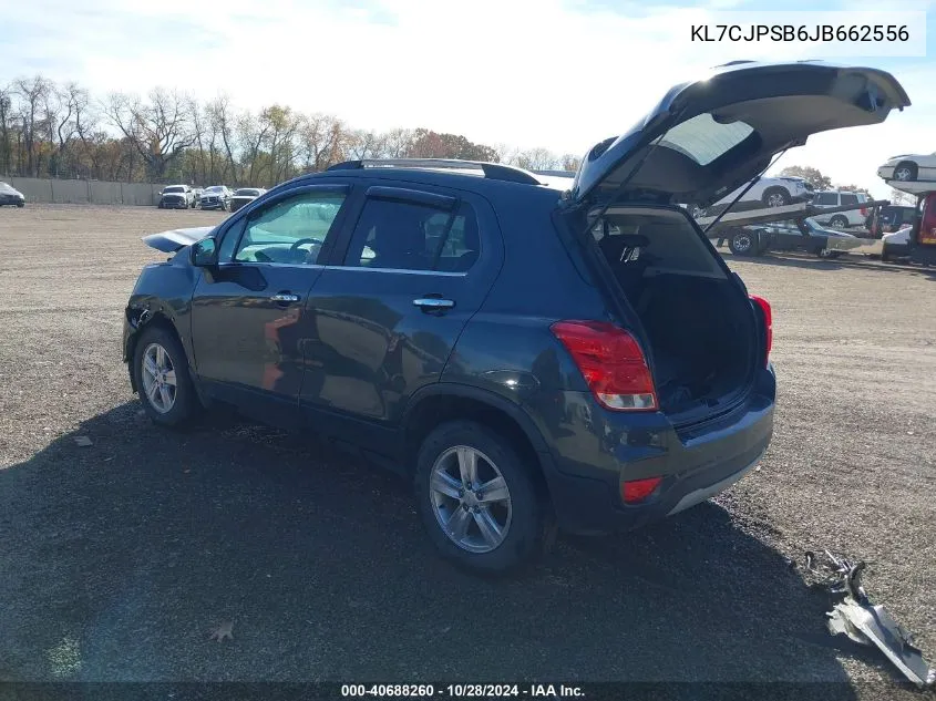 2018 Chevrolet Trax Lt VIN: KL7CJPSB6JB662556 Lot: 40688260