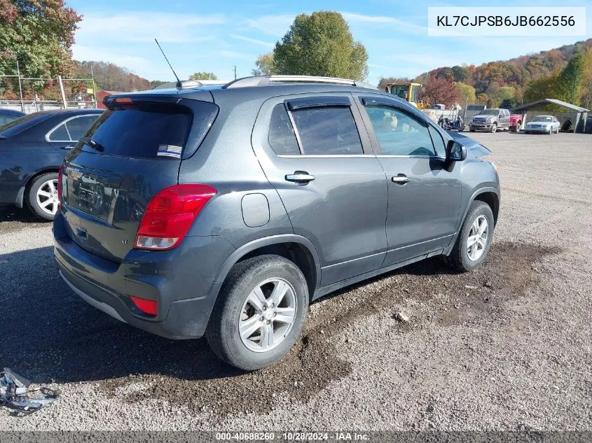 2018 Chevrolet Trax Lt VIN: KL7CJPSB6JB662556 Lot: 40688260