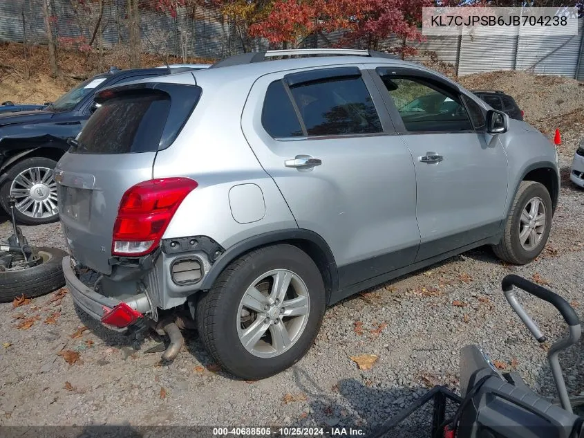 2018 Chevrolet Trax Lt VIN: KL7CJPSB6JB704238 Lot: 40688505