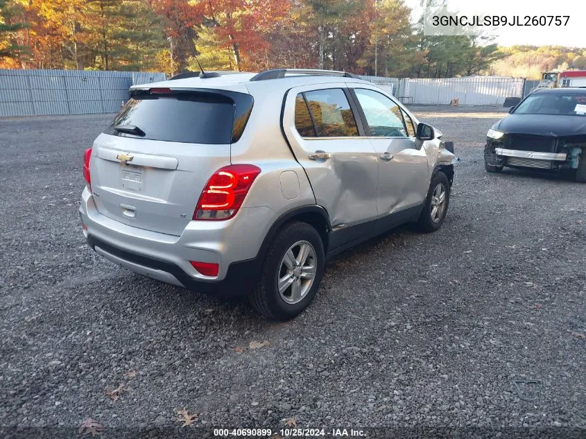 2018 Chevrolet Trax Lt VIN: 3GNCJLSB9JL260757 Lot: 40690899