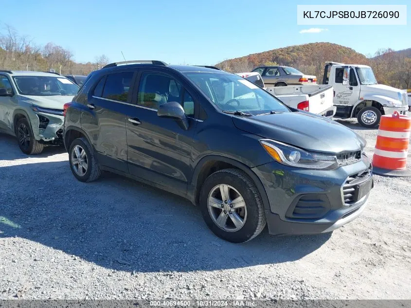 2018 Chevrolet Trax Lt VIN: KL7CJPSB0JB726090 Lot: 40694500