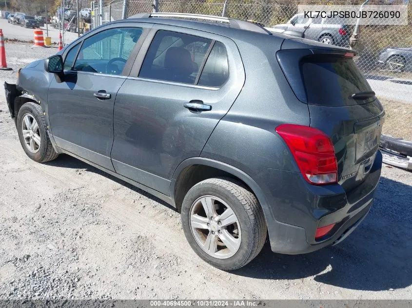 2018 Chevrolet Trax Lt VIN: KL7CJPSB0JB726090 Lot: 40694500