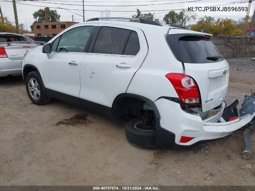 2018 Chevrolet Trax Lt VIN: KL7CJPSBXJB596593 Lot: 40707074