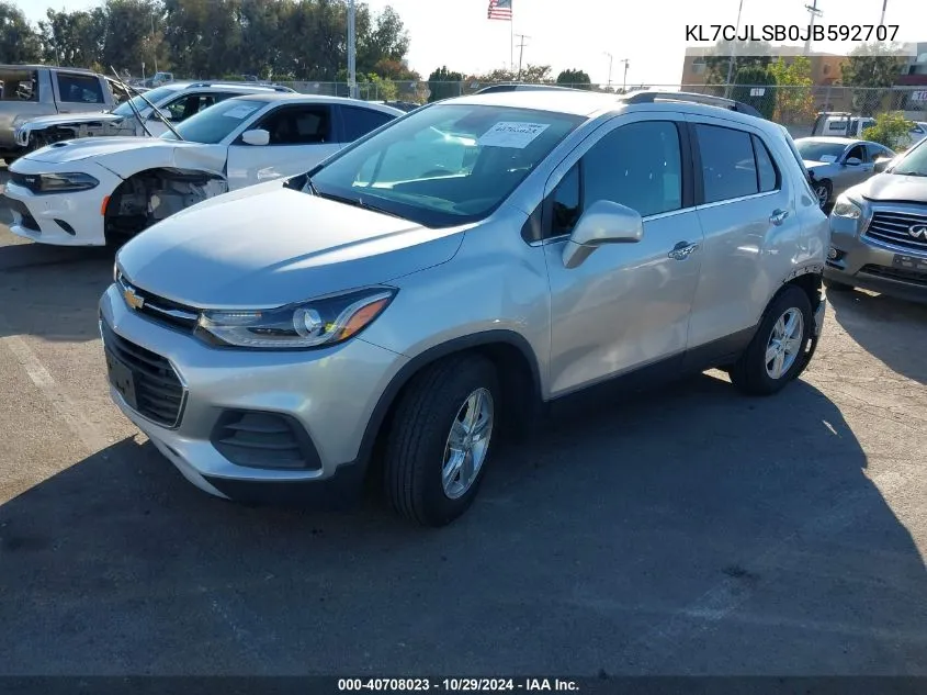 2018 Chevrolet Trax Lt VIN: KL7CJLSB0JB592707 Lot: 40708023