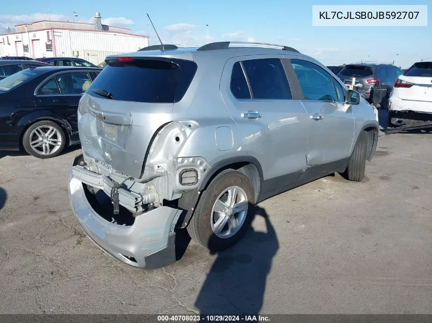 2018 Chevrolet Trax Lt VIN: KL7CJLSB0JB592707 Lot: 40708023