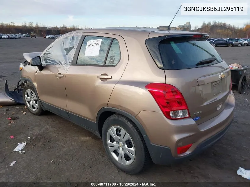 2018 Chevrolet Trax Ls VIN: 3GNCJKSB6JL295119 Lot: 40711700