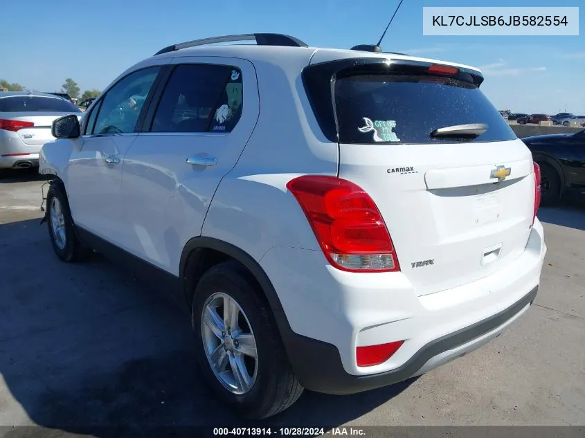 2018 Chevrolet Trax Lt VIN: KL7CJLSB6JB582554 Lot: 40713914