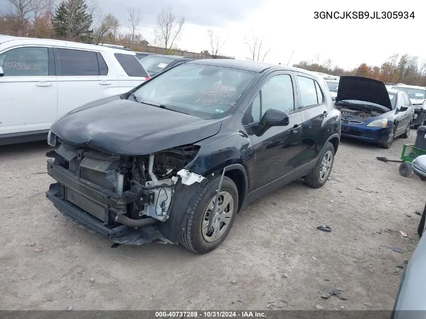 2018 Chevrolet Trax Ls VIN: 3GNCJKSB9JL305934 Lot: 40737289