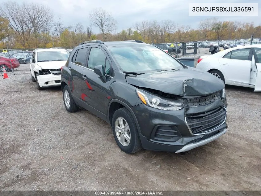 2018 Chevrolet Trax Lt VIN: 3GNCJPSBXJL336591 Lot: 40739946