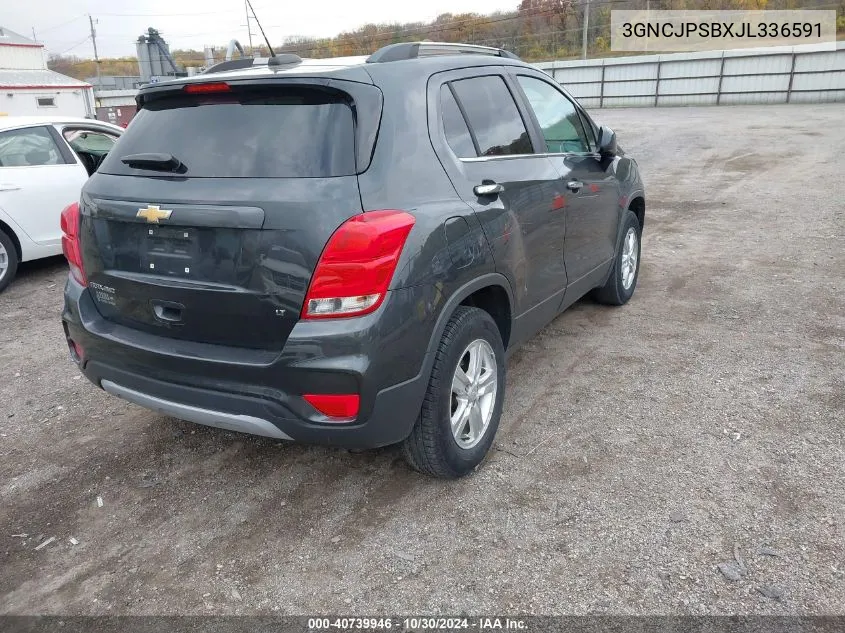 2018 Chevrolet Trax Lt VIN: 3GNCJPSBXJL336591 Lot: 40739946