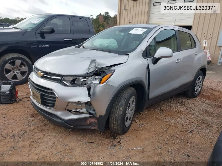 2018 Chevrolet Trax Ls VIN: 3GNCJKSB0JL320371 Lot: 40746982