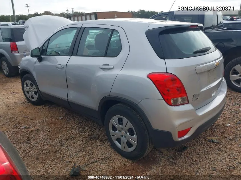 2018 Chevrolet Trax Ls VIN: 3GNCJKSB0JL320371 Lot: 40746982