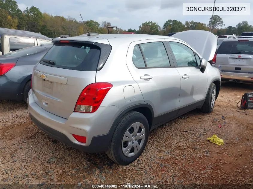 2018 Chevrolet Trax Ls VIN: 3GNCJKSB0JL320371 Lot: 40746982