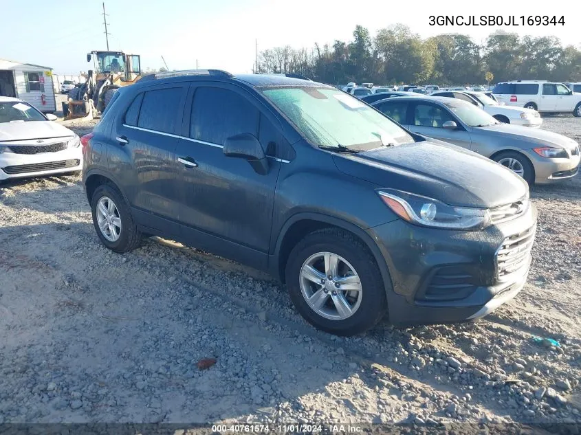 3GNCJLSB0JL169344 2018 Chevrolet Trax Lt