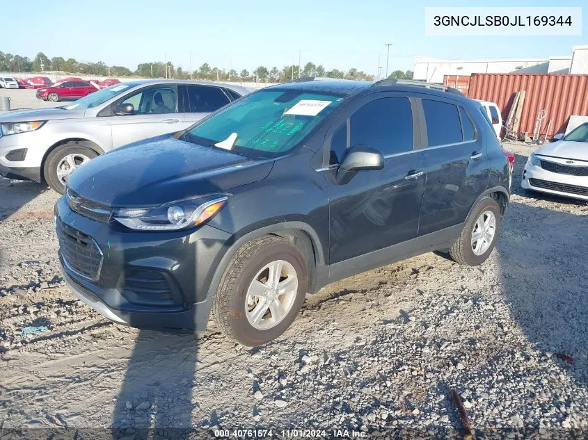 3GNCJLSB0JL169344 2018 Chevrolet Trax Lt