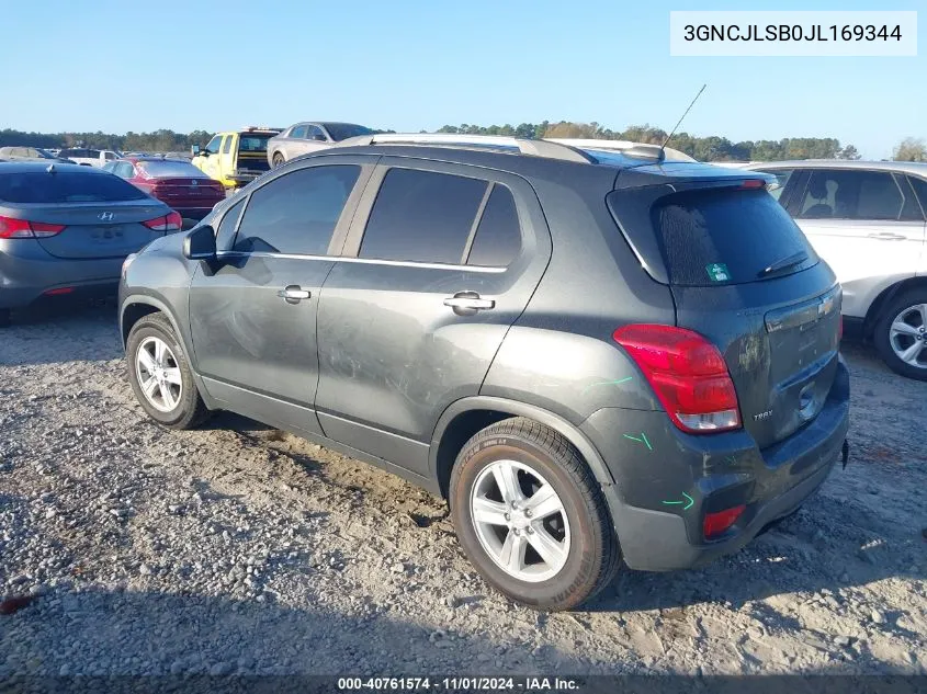 3GNCJLSB0JL169344 2018 Chevrolet Trax Lt