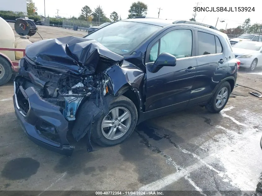 2018 Chevrolet Trax Lt VIN: 3GNCJLSB4JL153924 Lot: 40772354