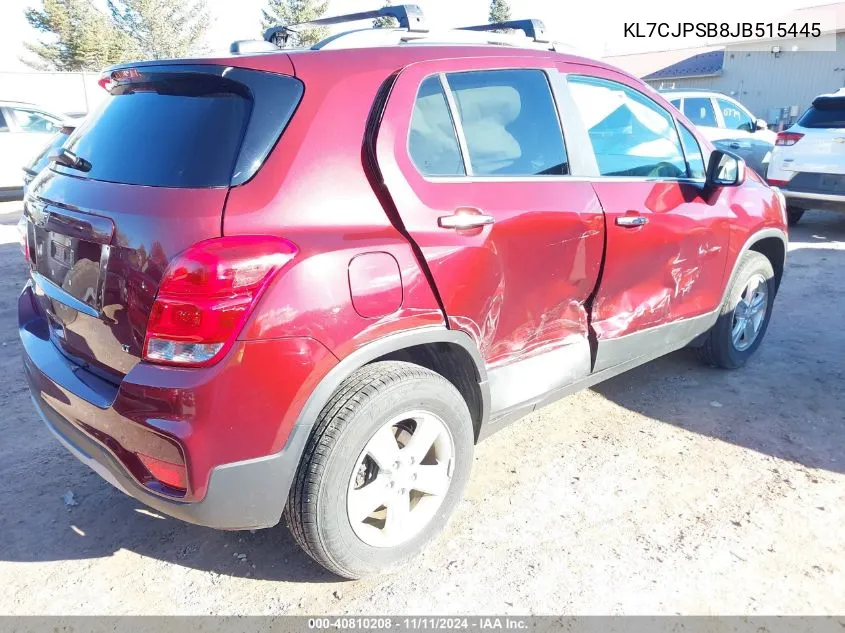 2018 Chevrolet Trax Lt VIN: KL7CJPSB8JB515445 Lot: 40810208