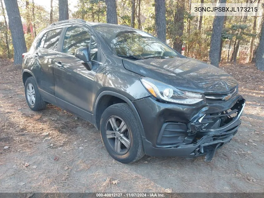 2018 Chevrolet Trax Lt VIN: 3GNCJPSBXJL173215 Lot: 40812127