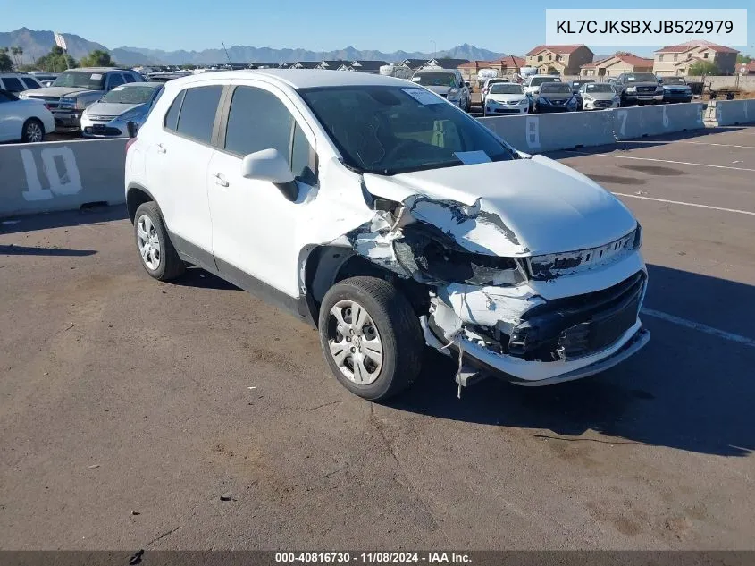 2018 Chevrolet Trax Ls VIN: KL7CJKSBXJB522979 Lot: 40816730