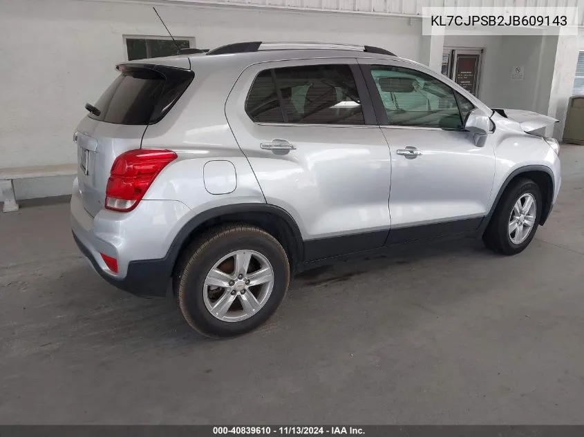 KL7CJPSB2JB609143 2018 Chevrolet Trax Lt