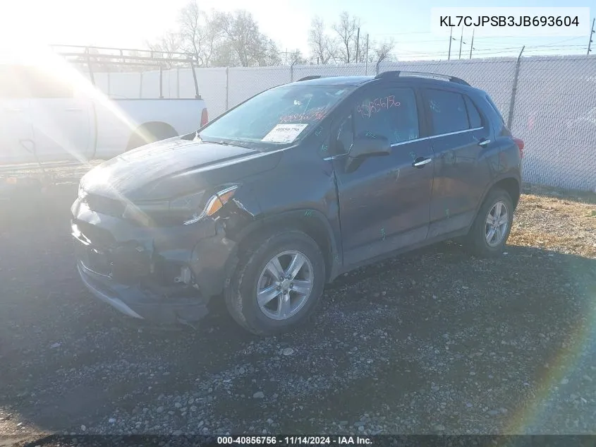 2018 Chevrolet Trax Lt VIN: KL7CJPSB3JB693604 Lot: 40856756