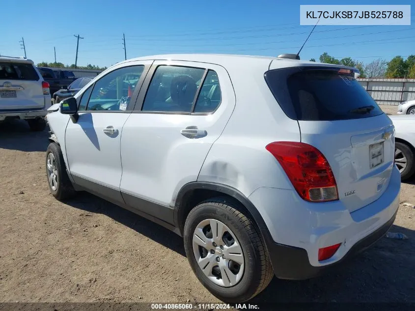 2018 Chevrolet Trax Ls VIN: KL7CJKSB7JB525788 Lot: 40865060