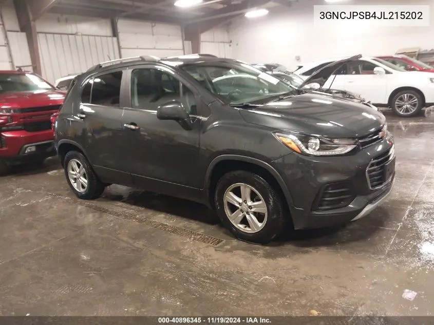 2018 Chevrolet Trax Lt VIN: 3GNCJPSB4JL215202 Lot: 40896345