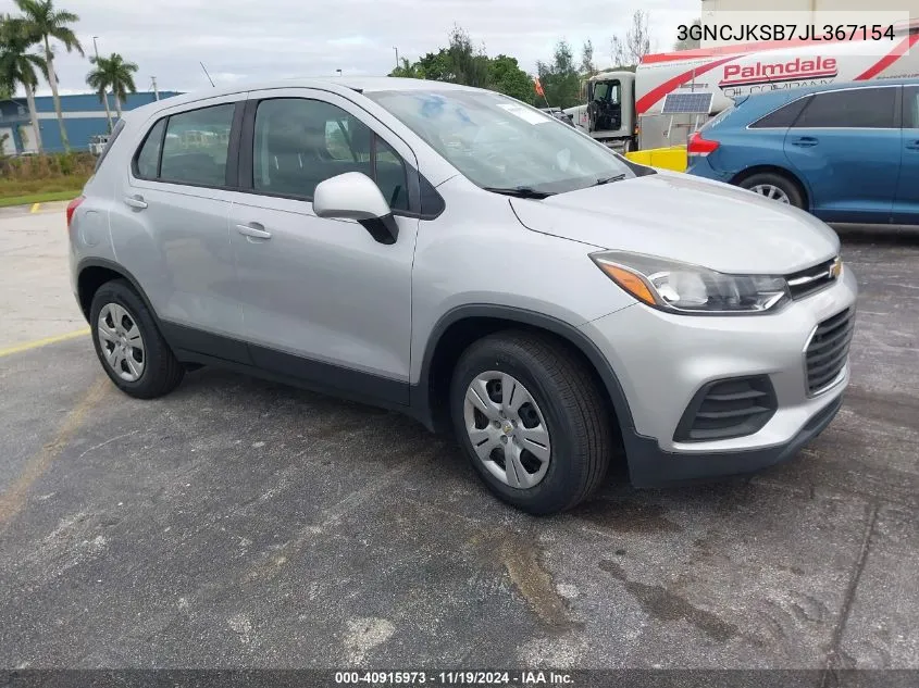 2018 Chevrolet Trax Ls VIN: 3GNCJKSB7JL367154 Lot: 40915973