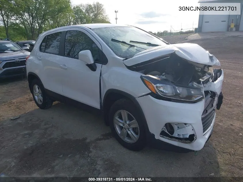 3GNCJNSB0KL221701 2019 Chevrolet Trax Ls