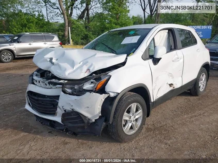 3GNCJNSB0KL221701 2019 Chevrolet Trax Ls