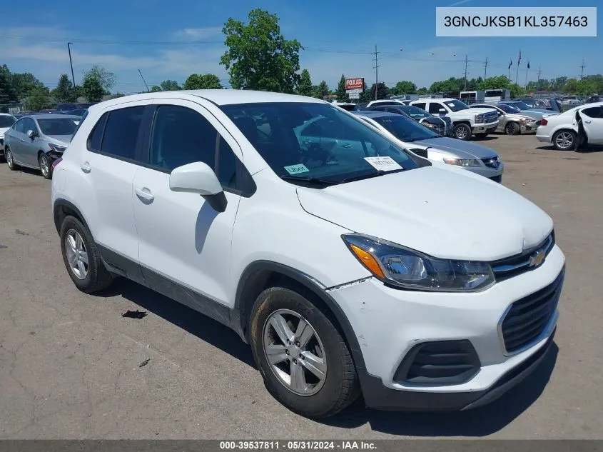 2019 Chevrolet Trax Ls VIN: 3GNCJKSB1KL357463 Lot: 39537811