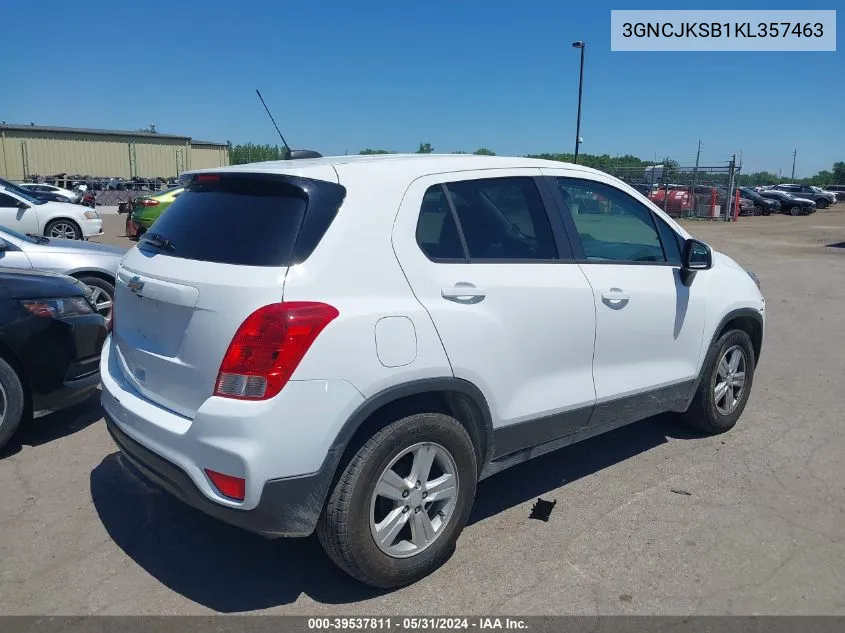 2019 Chevrolet Trax Ls VIN: 3GNCJKSB1KL357463 Lot: 39537811