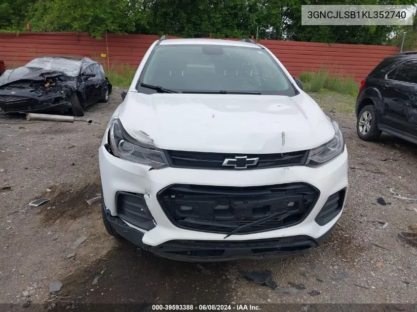 2019 Chevrolet Trax Lt VIN: 3GNCJLSB1KL352740 Lot: 39593388