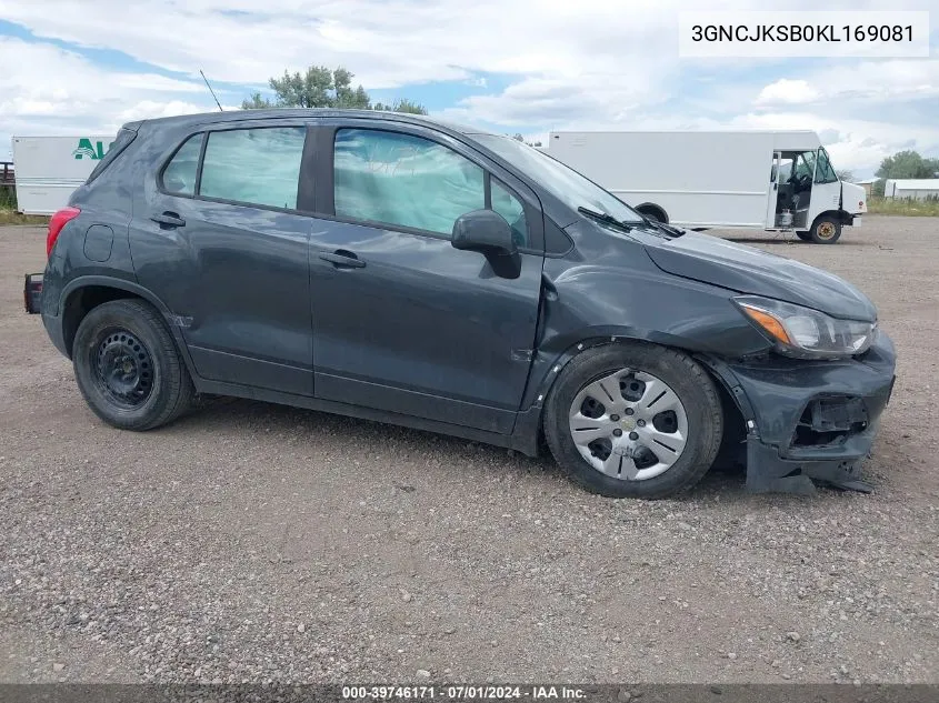 2019 Chevrolet Trax Ls VIN: 3GNCJKSB0KL169081 Lot: 39746171