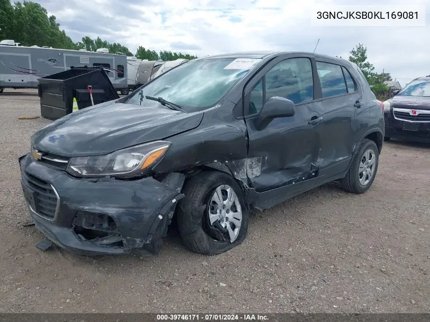 2019 Chevrolet Trax Ls VIN: 3GNCJKSB0KL169081 Lot: 39746171