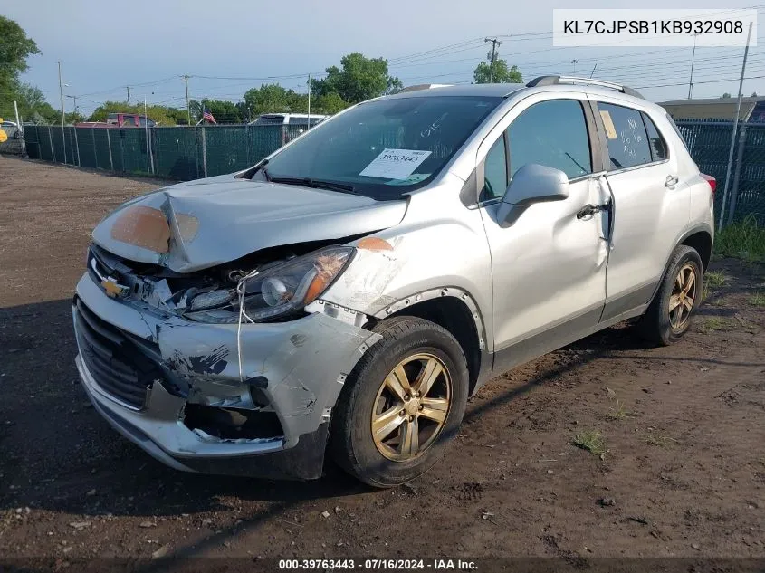 2019 Chevrolet Trax Lt VIN: KL7CJPSB1KB932908 Lot: 39763443