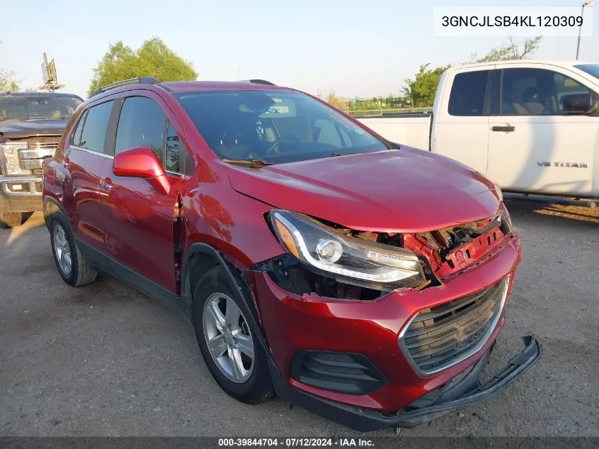 2019 Chevrolet Trax Lt VIN: 3GNCJLSB4KL120309 Lot: 39844704