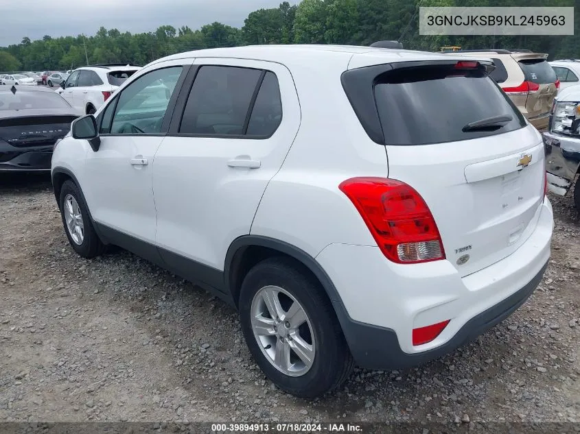 2019 Chevrolet Trax Ls VIN: 3GNCJKSB9KL245963 Lot: 39894913