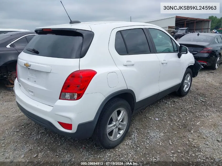 2019 Chevrolet Trax Ls VIN: 3GNCJKSB9KL245963 Lot: 39894913