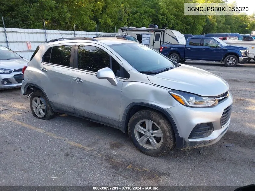 2019 Chevrolet Trax Lt VIN: 3GNCJPSB0KL356320 Lot: 39897281