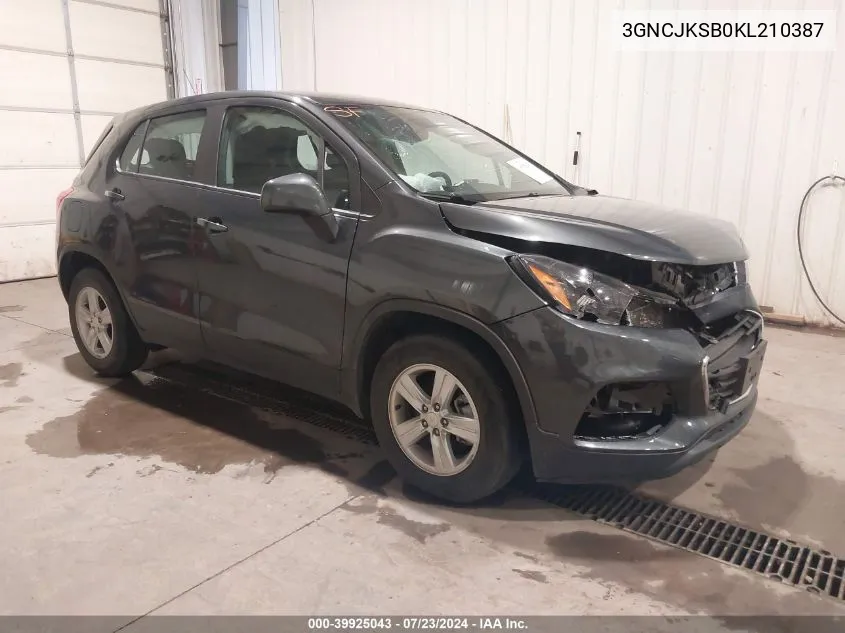 2019 Chevrolet Trax Ls VIN: 3GNCJKSB0KL210387 Lot: 39925043