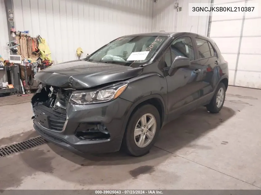 2019 Chevrolet Trax Ls VIN: 3GNCJKSB0KL210387 Lot: 39925043